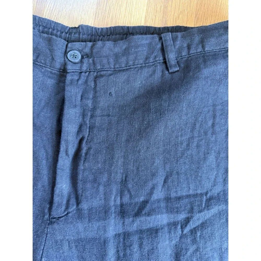 Zara Men Linen Pants Navy Blue Sz XL Casual Summer Lightweight Beach Bohemian